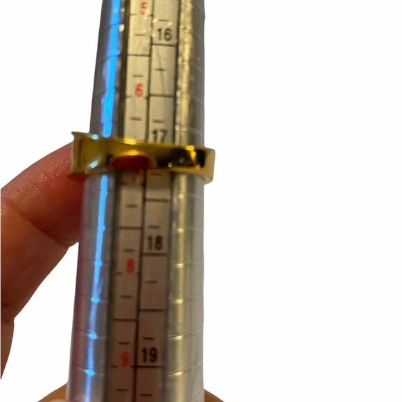 Brown & White Pave Crystal Buckle Ring Sz. 7 - Picture 5 of 5